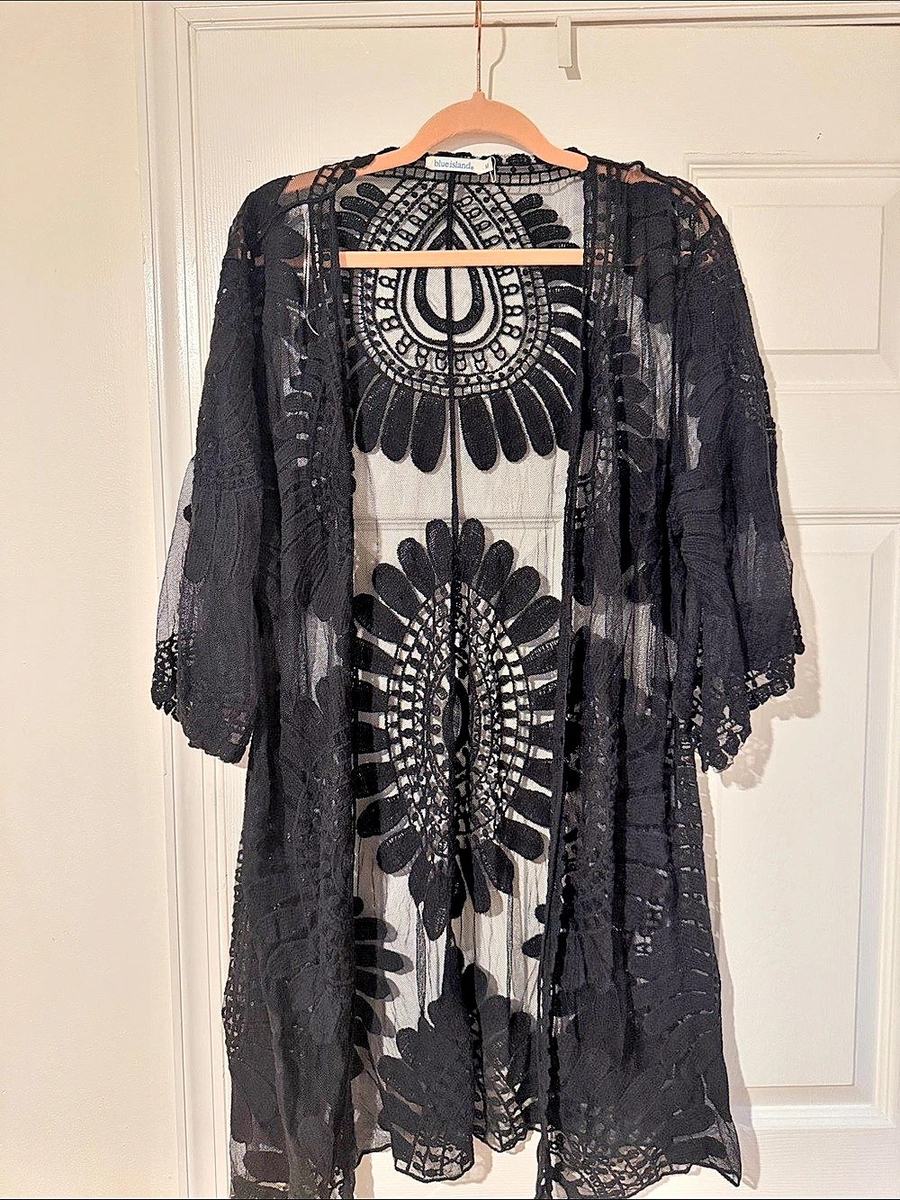 Blue Island Black Lace Swim Cover-Up